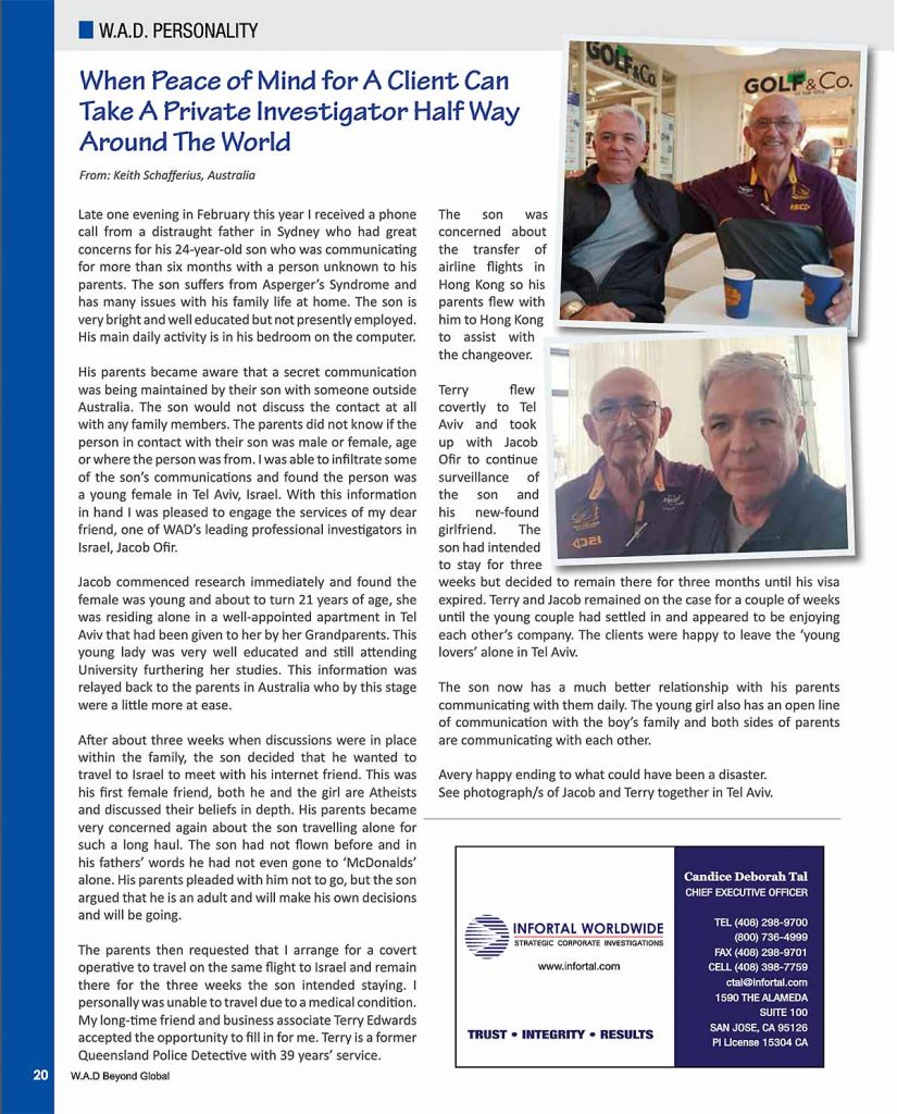 W.A.D - Beyond Global - A Quarterly Journal for Investigators and Security Professionals